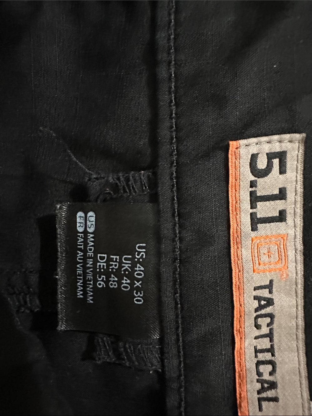 5.11 Tactical Men's Black Jeans with Orange Trim